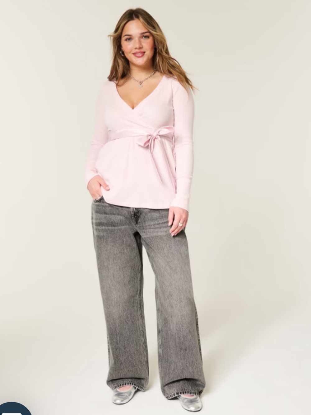 Hollister Low-Rise Grey Baggy Jeans